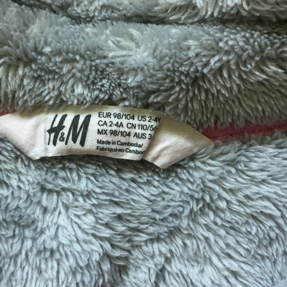 H&M Gray and Pink fleece zip up vest size 2-4T - Picture 2 of 4